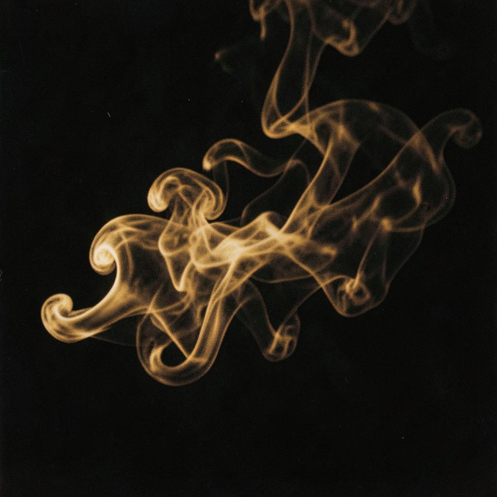 Album artwork — golden smoke rising across black